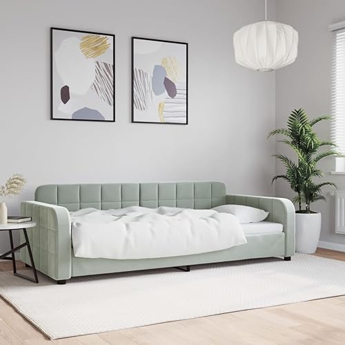 Qnhdfrt Tagesbett Hellgrau 90x190 cm 2 in 1 Schlafsofa als Bett und Couch mit Samtbezug Modernes Design für Wohnzimmer Schlafzimmer und Gästezimmer Qnhdfrt Tagesbett Hellgrau 90x190 cm 2 in 1 Schlafsofa als Bett und Couch mit Samtbezug Modernes Design für Wohnzimmer Schlafzimmer und Gästezimmer von Qnhdfrt