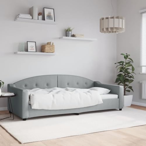 Qnhdfrt Tagesbett Hellgrau 90x200 cm 2 in 1 Schlafsofa als Bett und Couch mit Metall Massivholz Gestell Modernes Design für Wohnzimmer Schlafzimmer Gästezimmer Qnhdfrt Tagesbett Hellgrau 90x200 cm 2 in 1 Schlafsofa als Bett und Couch mit Metall Massivholz Gestell Modernes Design für Wohnzimmer Schlafzimmer Gästezimmer von Qnhdfrt