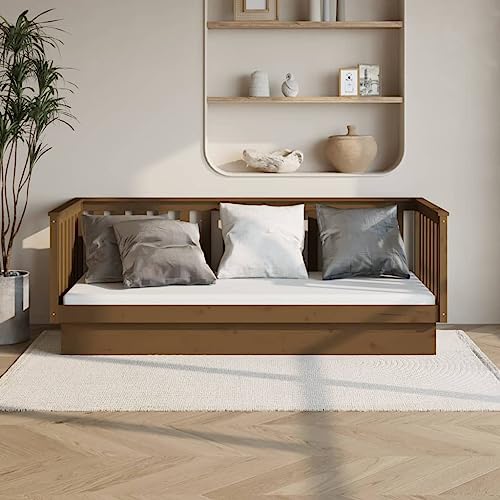 Qnhdfrt Tagesbett Honigbraun 80x200 cm aus Massivem Kiefernholz Multifunktionales Sofabett mit Stabilen Bettrahmen und Seitlichen Gittern für Wohnzimmer und Schlafzimmer Qnhdfrt Tagesbett Honigbraun 80x200 cm aus Massivem Kiefernholz Multifunktionales Sofabett mit Stabilen Bettrahmen und Seitlichen Gittern für Wohnzimmer und Schlafzimmer von Qnhdfrt