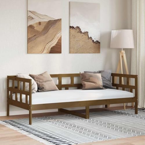 Qnhdfrt Tagesbett Honigbraun aus Massivholz Kiefer 80x200 cm Multifunktionales Schlafsofa als Gästebett oder Daybed mit Rustikalem Charme für Wohnzimmer Schlafzimmer und Gästezimmer von Qnhdfrt