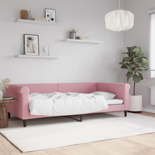 Qnhdfrt Tagesbett Rosa 100x200 cm Samt 2 in 1 Schlafsofa als Bett und Couch mit Metall Massivholz Gestell Modernes Design für Wohnzimmer Schlafzimmer Gästezimmer Qnhdfrt Tagesbett Rosa 100x200 cm Samt 2 in 1 Schlafsofa als Bett und Couch mit Metall Massivholz Gestell Modernes Design für Wohnzimmer Schlafzimmer Gästezimmer von Qnhdfrt