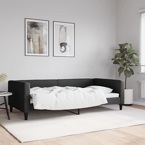 Qnhdfrt Tagesbett Schwarz 100x200 cm 2 in 1 Schlafsofa mit Metall Massivholz Gestell und Stoffbezug Modernes Design für Wohnzimmer Schlafzimmer Qnhdfrt Tagesbett Schwarz 100x200 cm 2 in 1 Schlafsofa mit Metall Massivholz Gestell und Stoffbezug Modernes Design für Wohnzimmer Schlafzimmer von Qnhdfrt