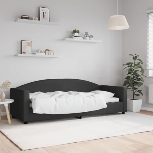 Qnhdfrt Tagesbett Schwarz 80x200 cm 2 in 1 Schlafsofa als Bett und Couch mit Metall Massivholz Gestell Modernes Design für Wohnzimmer Schlafzimmer Gästezimmer Qnhdfrt Tagesbett Schwarz 80x200 cm 2 in 1 Schlafsofa als Bett und Couch mit Metall Massivholz Gestell Modernes Design für Wohnzimmer Schlafzimmer Gästezimmer von Qnhdfrt