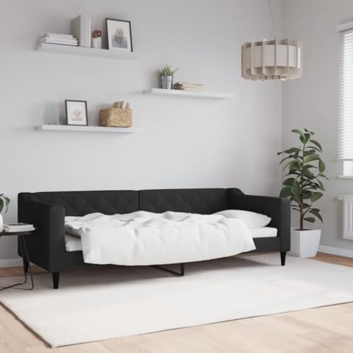 Qnhdfrt Tagesbett Schwarz 80x200 cm 2 in 1 Schlafsofa als Bett und Couch mit Metall Massivholz Gestell Modernes Design für Wohnzimmer Schlafzimmer Gästezimmer Qnhdfrt Tagesbett Schwarz 80x200 cm 2 in 1 Schlafsofa als Bett und Couch mit Metall Massivholz Gestell Modernes Design für Wohnzimmer Schlafzimmer Gästezimmer von Qnhdfrt