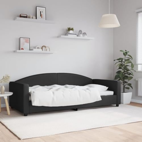 Qnhdfrt Tagesbett Schwarz 90x200 cm 2 in 1 Schlafsofa als Bett und Sofa Modernes Design mit Stoffbezug und Metall Massivholz Gestell für Wohnzimmer Schlafzimmer oder Gästezimmer Qnhdfrt Tagesbett Schwarz 90x200 cm 2 in 1 Schlafsofa als Bett und Sofa Modernes Design mit Stoffbezug und Metall Massivholz Gestell für Wohnzimmer Schlafzimmer oder Gästezimmer von Qnhdfrt