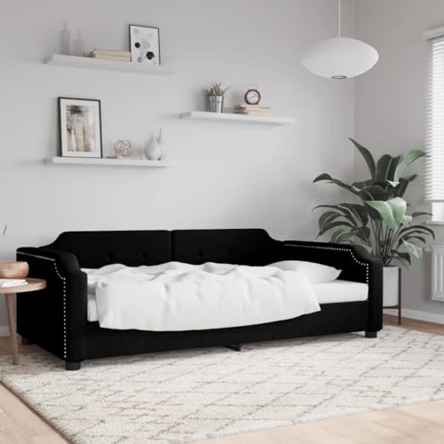 Qnhdfrt Tagesbett Schwarz 90x200 cm 2 in 1 Schlafsofa mit Metall und Massivholz Gestell Modernes Design für Wohnzimmer und Gästezimmer Qnhdfrt Tagesbett Schwarz 90x200 cm 2 in 1 Schlafsofa mit Metall und Massivholz Gestell Modernes Design für Wohnzimmer und Gästezimmer von Qnhdfrt