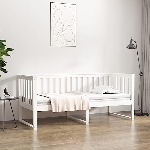 Qnhdfrt Tagesbett Weiß 80x200 cm aus Massivholz Kiefer Multifunktionales Daybed als Sofa und Gästebett mit Rustikaler Optik für Wohnzimmer Schlafzimmer und Gästezimmer Qnhdfrt Tagesbett Weiß 80x200 cm aus Massivholz Kiefer Multifunktionales Daybed als Sofa und Gästebett mit Rustikaler Optik für Wohnzimmer Schlafzimmer und Gästezimmer von Qnhdfrt