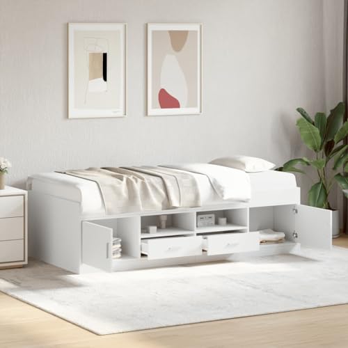 Qnhdfrt Tagesbett Weiß mit Schubladen 90x200 cm Vielseitiges Daybed als Sofa oder Bett Robustes Holzwerkstoff Material Stauraum für Ordnung im Schlafzimmer oder Wohnzimmer Qnhdfrt Tagesbett Weiß mit Schubladen 90x200 cm Vielseitiges Daybed als Sofa oder Bett Robustes Holzwerkstoff Material Stauraum für Ordnung im Schlafzimmer oder Wohnzimmer von Qnhdfrt