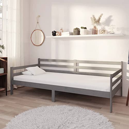 Qnhdfrt Tagesbett aus massivem Kiefernholz mit Matratze 90x200 cm Grau Multifunktionales Gästebett als Sofa und Schlafplatz für Wohnzimmer Schlafzimmer Qnhdfrt Tagesbett aus massivem Kiefernholz mit Matratze 90x200 cm Grau Multifunktionales Gästebett als Sofa und Schlafplatz für Wohnzimmer Schlafzimmer von Qnhdfrt