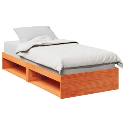 Qnhdfrt Tagesbett aus massiver Kiefer 100x200 cm mit Lattenrost und Stauraum Daybed Gästebett rustikales Design für Schlafzimmer Wohnbereich von Qnhdfrt