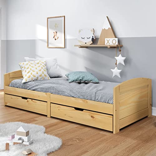 Qnhdfrt Tagesbett mit 2 Schubladen iRun 90x200 cm Massivholz Kiefer Multifunktionales Gästebett als Sofa oder Bett Nutzbar mit Lattenrost für en Komfort im Wohnzimmer oder Schlafzimmer Qnhdfrt Tagesbett mit 2 Schubladen iRun 90x200 cm Massivholz Kiefer Multifunktionales Gästebett als Sofa oder Bett Nutzbar mit Lattenrost für en Komfort im Wohnzimmer oder Schlafzimmer von Qnhdfrt