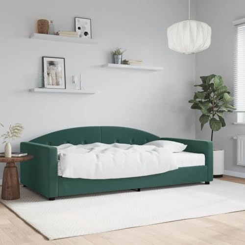 Qnhdfrt Tagesbett mit Matratze 100x200 cm Dunkelgrün 2 in 1 Schlafsofa aus Samt und Massivholz für Gästezimmer Wohnzimmer und Schlafzimmer Qnhdfrt Tagesbett mit Matratze 100x200 cm Dunkelgrün 2 in 1 Schlafsofa aus Samt und Massivholz für Gästezimmer Wohnzimmer und Schlafzimmer von Qnhdfrt