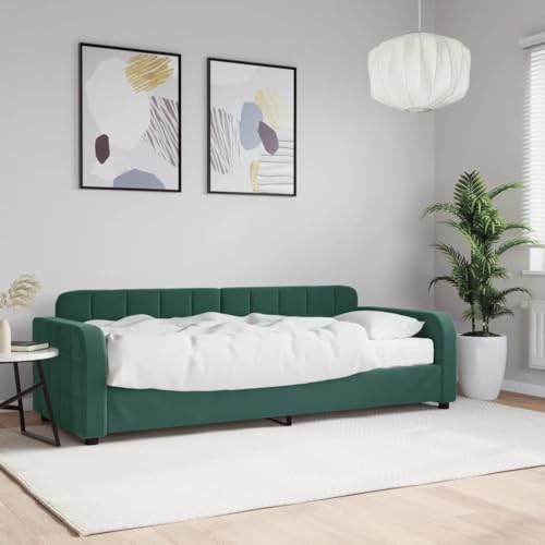 Qnhdfrt Tagesbett mit Matratze 80x200 cm Dunkelgrün Samt 2 in 1 Schlafsofa als Bett und Sofa Robustes Holz Metall Gestell mit Schaumstoffmatratze für Wohnzimmer Schlafzimmer Gästezimmer Qnhdfrt Tagesbett mit Matratze 80x200 cm Dunkelgrün Samt 2 in 1 Schlafsofa als Bett und Sofa Robustes Holz Metall Gestell mit Schaumstoffmatratze für Wohnzimmer Schlafzimmer Gästezimmer von Qnhdfrt