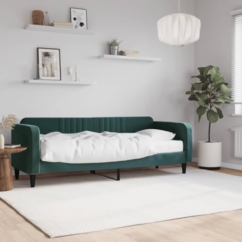 Qnhdfrt Tagesbett mit Matratze 80x200 cm Dunkelgrün Samt 2 in 1 Schlafsofa als Bett und Sofa mit Stabilen Holz Metall Rahmen für Wohnzimmer Schlafzimmer Gästebett Qnhdfrt Tagesbett mit Matratze 80x200 cm Dunkelgrün Samt 2 in 1 Schlafsofa als Bett und Sofa mit Stabilen Holz Metall Rahmen für Wohnzimmer Schlafzimmer Gästebett von Qnhdfrt