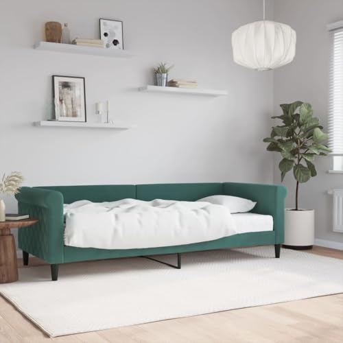 Qnhdfrt Tagesbett mit Matratze 80x200 cm Dunkelgrün Samt Modernes Design 2 in 1 Schlafsofa als Bett und Couch Robustes Holz Metall Gestell für Wohnzimmer Schlafzimmer Gästezimmer Qnhdfrt Tagesbett mit Matratze 80x200 cm Dunkelgrün Samt Modernes Design 2 in 1 Schlafsofa als Bett und Couch Robustes Holz Metall Gestell für Wohnzimmer Schlafzimmer Gästezimmer von Qnhdfrt