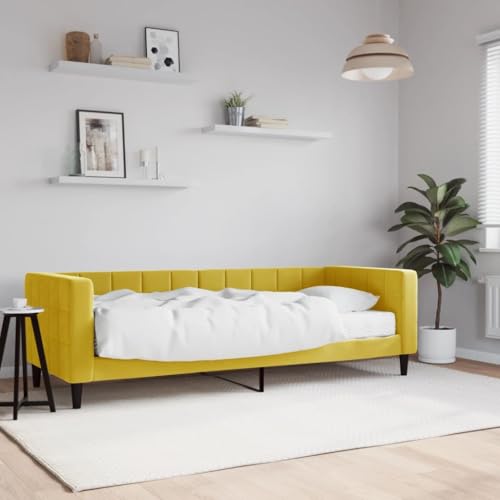 Qnhdfrt Tagesbett mit Matratze 80x200 cm Gelb Samt Modernes 2 in 1 Schlafsofa als Bett und Couch mit Schaumstoffmatratze für Wohnzimmer und Gästezimmer Qnhdfrt Tagesbett mit Matratze 80x200 cm Gelb Samt Modernes 2 in 1 Schlafsofa als Bett und Couch mit Schaumstoffmatratze für Wohnzimmer und Gästezimmer von Qnhdfrt