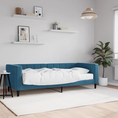 Qnhdfrt Tagesbett mit Matratze 80x200 cm Modernes 2 in 1 Schlafsofa aus Samt und Massivholz Blau Daybed als Gästebett oder Single Bed für Wohnzimmer und Schlafzimmer Qnhdfrt Tagesbett mit Matratze 80x200 cm Modernes 2 in 1 Schlafsofa aus Samt und Massivholz Blau Daybed als Gästebett oder Single Bed für Wohnzimmer und Schlafzimmer von Qnhdfrt