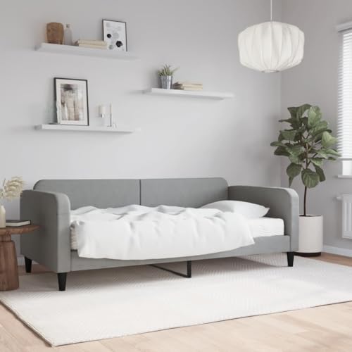 Qnhdfrt Tagesbett mit Matratze 90x200 cm Hellgrau 2 in 1 Schlafsofa als Gästebett oder Single Bed mit Stauraum Robustes Design für Wohnzimmer und Schlafzimmer Qnhdfrt Tagesbett mit Matratze 90x200 cm Hellgrau 2 in 1 Schlafsofa als Gästebett oder Single Bed mit Stauraum Robustes Design für Wohnzimmer und Schlafzimmer von Qnhdfrt