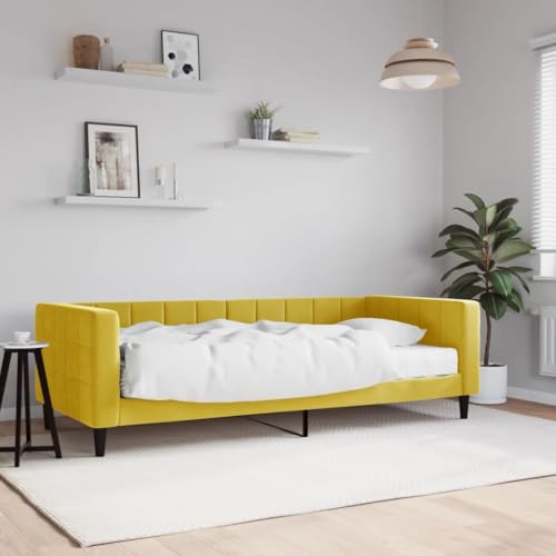 Qnhdfrt Tagesbett mit Matratze 90x200 cm Modernes 2 in 1 Schlafsofa als Gästebett oder Daybed in Gelb Samt Bezug mit Schaumstoffmatratze für Wohnzimmer und Schlafzimmer Qnhdfrt Tagesbett mit Matratze 90x200 cm Modernes 2 in 1 Schlafsofa als Gästebett oder Daybed in Gelb Samt Bezug mit Schaumstoffmatratze für Wohnzimmer und Schlafzimmer von Qnhdfrt