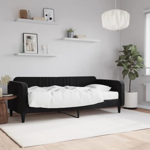 Qnhdfrt Tagesbett mit Matratze 90x200 cm Samt Schwarz 2 in 1 Schlafsofa als Bett und Sofa für Gästezimmer Wohnzimmer und Schlafzimmer Qnhdfrt Tagesbett mit Matratze 90x200 cm Samt Schwarz 2 in 1 Schlafsofa als Bett und Sofa für Gästezimmer Wohnzimmer und Schlafzimmer von Qnhdfrt