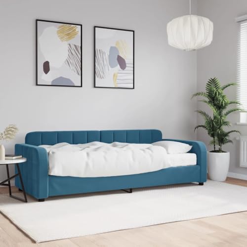 Qnhdfrt Tagesbett mit Matratze Blau 80x200 cm 2 in 1 Schlafsofa aus Samt und Massivholz für Gästezimmer Wohnzimmer und Schlafzimmer Qnhdfrt Tagesbett mit Matratze Blau 80x200 cm 2 in 1 Schlafsofa aus Samt und Massivholz für Gästezimmer Wohnzimmer und Schlafzimmer von Qnhdfrt