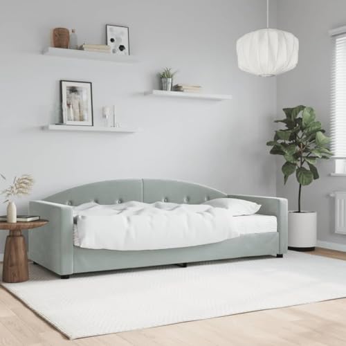 Qnhdfrt Tagesbett mit Matratze Hellgrau 80x200 cm Samt 2 in 1 Schlafsofa als Gästebett und Bettgestell mit Schaumstoffmatratze für Wohnzimmer und Schlafzimmer Qnhdfrt Tagesbett mit Matratze Hellgrau 80x200 cm Samt 2 in 1 Schlafsofa als Gästebett und Bettgestell mit Schaumstoffmatratze für Wohnzimmer und Schlafzimmer von Qnhdfrt