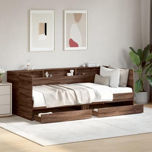 Qnhdfrt Tagesbett mit Schubladen 2 in 1 als Sofa und Bett Braun Eichenoptik aus Holzwerkstoff 193 x 86,5 x 73 cm mit Stauraum für Wohnzimmer Schlafzimmer oder Gästezimmer Qnhdfrt Tagesbett mit Schubladen 2 in 1 als Sofa und Bett Braun Eichenoptik aus Holzwerkstoff 193 x 86,5 x 73 cm mit Stauraum für Wohnzimmer Schlafzimmer oder Gästezimmer von Qnhdfrt
