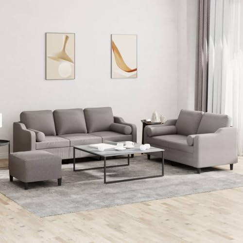 Qnhdfrt Taupe Sofagarnitur Set mit 2-Sitzer Sofa 3-Sitzer Couch Fußhocker und Rollkissen Robust Bequem für Wohnzimmer Balkon Qnhdfrt Taupe Sofagarnitur Set mit 2-Sitzer Sofa 3-Sitzer Couch Fußhocker und Rollkissen Robust Bequem für Wohnzimmer Balkon von Qnhdfrt