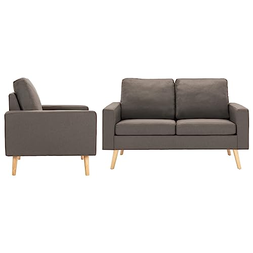 Qnhdfrt Taupe Stoff 2-teilige Sofagarnitur mit Sessel und Zweisitzer Sofa Weiche dick gepolsterte Kissen für Komfortables Entspannen im Wohnzimmer Lounge oder Essbereich Qnhdfrt Taupe Stoff 2-teilige Sofagarnitur mit Sessel und Zweisitzer Sofa Weiche dick gepolsterte Kissen für Komfortables Entspannen im Wohnzimmer Lounge oder Essbereich von Qnhdfrt