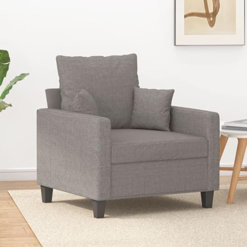 Qnhdfrt Taupe Stoff Relaxsessel 60 cm Sitzbreite Kleines Sitzmöbel mit Bequemer Polsterung Robustem Metallgestell Modernes Design für Wohnzimmer Balkon oder Esszimmer von Qnhdfrt