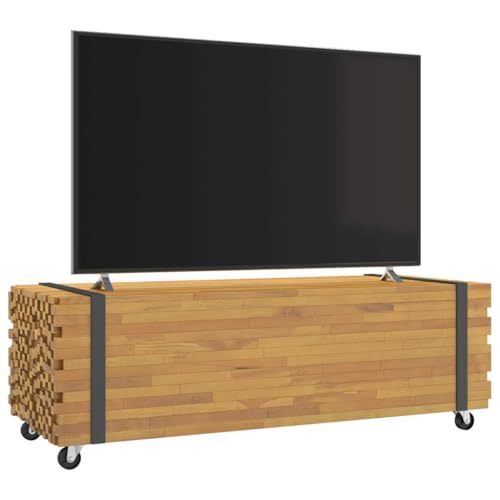 Qnhdfrt Teak Massivholz Couchtisch Beistelltisch 110x45x35 cm mit 4 Rollen Robuster Wohnzimmertisch für Schlafzimmer Vielseitig und Stabil Qnhdfrt Teak Massivholz Couchtisch Beistelltisch 110x45x35 cm mit 4 Rollen Robuster Wohnzimmertisch für Schlafzimmer Vielseitig und Stabil von Qnhdfrt