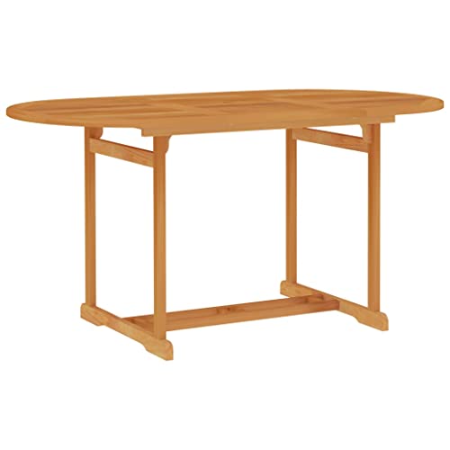 Qnhdfrt Teak Massivholz Gartentisch 150x90x75 cm Elegantes Design Witterungsbeständig mit Schirmloch für Garten Balkon Camping von Qnhdfrt