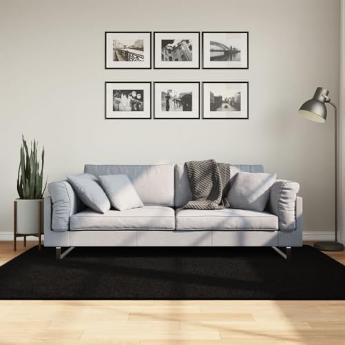 Qnhdfrt Teppich HUARTE 140x200 cm Schwarz Weich Flauschig mit Rutschfester Rückseite Moderner Kurzflor für Wohnzimmer Schlafzimmer und Flur Qnhdfrt Teppich HUARTE 140x200 cm Schwarz Weich Flauschig mit Rutschfester Rückseite Moderner Kurzflor für Wohnzimmer Schlafzimmer und Flur von Qnhdfrt
