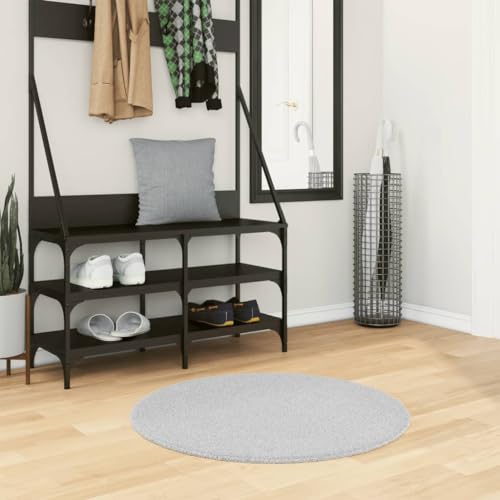 Qnhdfrt Teppich HUARTE Grau 80 cm Weich Flauschig mit Rutschfester Unterseite Moderner Kurzflor für Wohnzimmer Schlafzimmer und Flur von Qnhdfrt