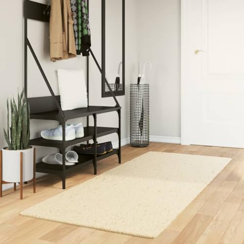 Qnhdfrt Teppich HUARTE Kurzflor weich und flauschig 80x200 cm Creme moderner Wohnzimmerteppich mit Rutschfester Unterseite für Schlafzimmer, Flur und Büro Qnhdfrt Teppich HUARTE Kurzflor weich und flauschig 80x200 cm Creme moderner Wohnzimmerteppich mit Rutschfester Unterseite für Schlafzimmer, Flur und Büro von Qnhdfrt