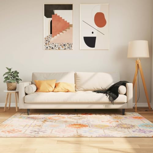 Qnhdfrt Teppich Wohnzimmer 160x230 cm Weicher Samt Mehrfarbig rutschfeste Unterseite Geräuschdämmend Modernes Design für Wohnzimmer, Schlafzimmer und Flur von Qnhdfrt