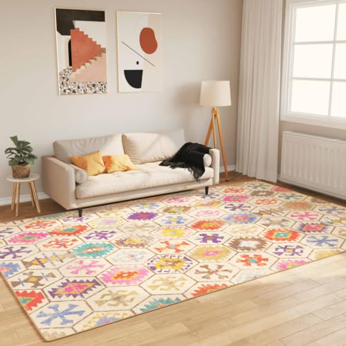 Qnhdfrt Teppich Wohnzimmer 190x300 cm Weicher Samt Mehrfarbig rutschfeste Unterseite Geräuschdämmend Modernes Design für Wohnzimmer, Schlafzimmer und Flur von Qnhdfrt