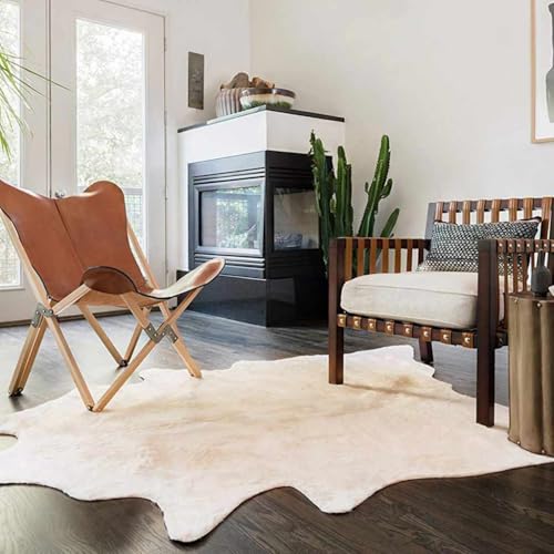 Qnhdfrt Teppich aus echtem Rindsleder 150x170 cm Beige Moderner Wohnzimmerteppich für gemütliche Atmosphäre und stilvolle Deko Qnhdfrt Teppich aus echtem Rindsleder 150x170 cm Beige Moderner Wohnzimmerteppich für gemütliche Atmosphäre und stilvolle Deko von Qnhdfrt