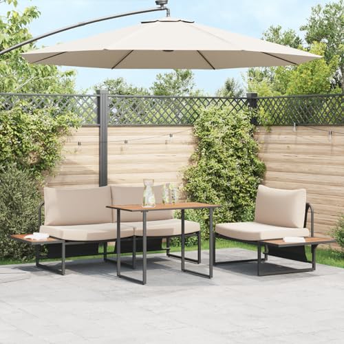 Qnhdfrt Terrassentisch Gartentisch Outdoor Braun Rechteckig 100x55x70 cm mit Metallgestell für Balkon Terrasse Garten Qnhdfrt Terrassentisch Gartentisch Outdoor Braun Rechteckig 100x55x70 cm mit Metallgestell für Balkon Terrasse Garten von Qnhdfrt