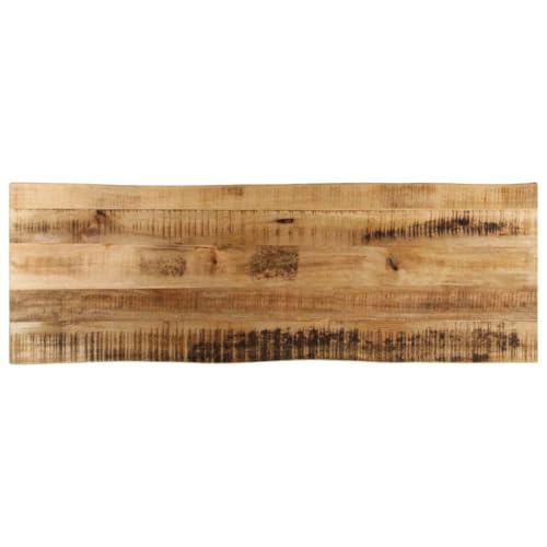 Qnhdfrt Tischplatte 120x40 aus massivem Mangoholz mit Baumkante naturfinish bistrotisch Outdoor schreibtischplatte arbeitsplatte küche tischplatte Outdoor für Wohnzimmer Essbereich Büro Balkon von Qnhdfrt