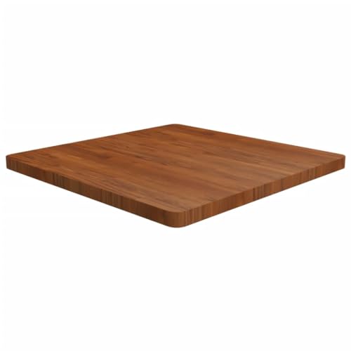 Qnhdfrt Tischplatte Quadratisch 80x80x4cm Massivholz Eiche Dunkelbraun Rustikale Behandelte Oberfläche für Couchtisch Beistelltisch und Bartisch von Qnhdfrt