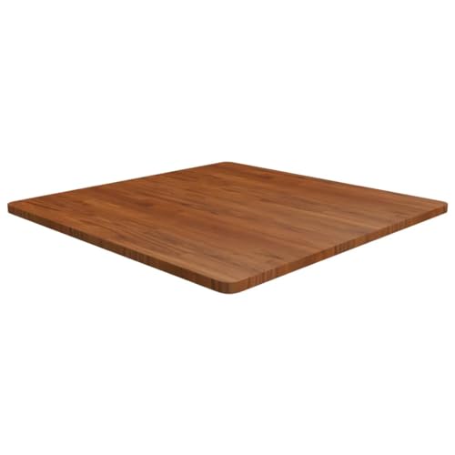 Qnhdfrt Tischplatte Quadratisch 90x90x2 5cm Massivholz Eiche Dunkelbraun Behandelt Rustikales Design Langlebig & Pflegeleicht für Wohnzimmer Café und Outdoor von Qnhdfrt