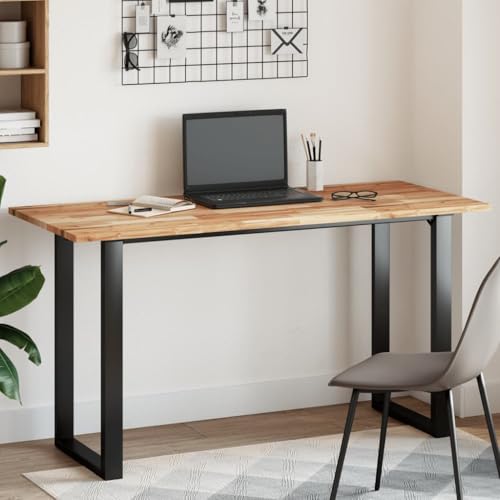 Qnhdfrt Tischplatte Rechteckig 140x60x2 cm Massivholz Akazie mit Naturöl Finish Robuste und Langlebige Arbeitsplatte für Esstisch Bistrotisch oder Couchtisch von Qnhdfrt