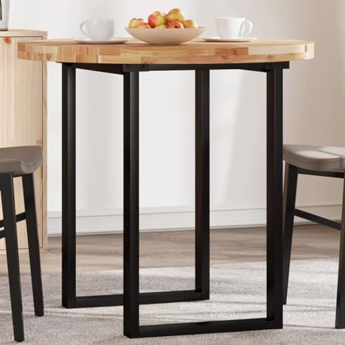 Qnhdfrt Tischplatte Rund 80 x 4 cm aus massivem Akazienholz Robuste & langlebige Tischplatte mit Naturöl-Finish für Esstisch Bistrotisch Couchtisch und Outdoor von Qnhdfrt