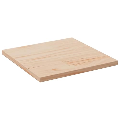Qnhdfrt Tischplatte aus massivem Kiefernholz 50 x 50 x 2 5 cm Quadratisch Naturbelassen mit abgerundeten Ecken Rustikale Optik für Couchtische Beistelltische und Bartische von Qnhdfrt