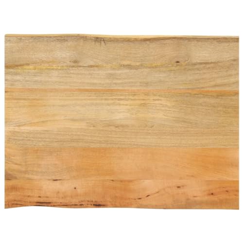 Qnhdfrt Tischplatte aus massivem Mangoholz 80 x 60 x 3,8 cm mit Naturkante Robuste Arbeitsplatte für Küche Wohnzimmer und Outdoor von Qnhdfrt