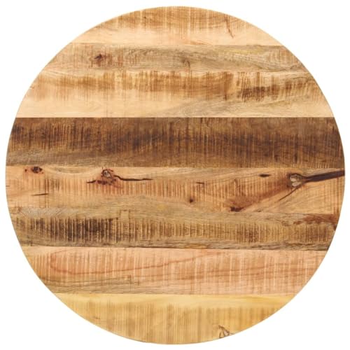 Qnhdfrt Tischplatte aus massivem Mangoholz Rund 80 x 1 5 cm Rustikales Design Robust und Langlebig für Esszimmer Küche und Outdoor Bereich von Qnhdfrt