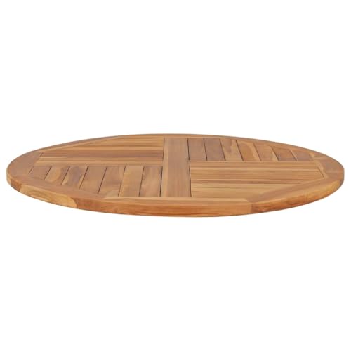 Qnhdfrt Tischplatte aus massivem Teakholz Rund 90 cm x 2 5 cm Langlebig Wetterbeständig für Indoor und Outdoor Einsatz als Esstisch oder Bistrotisch von Qnhdfrt