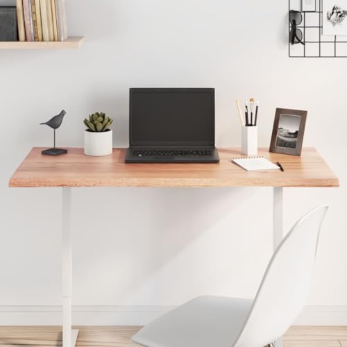 Qnhdfrt Tischplatte aus massiver Eiche 100 x 40 x 2 cm mit Baumkante Naturbelassen Lackiert Robust & Vielseitig für Küche Büro und Outdoor von Qnhdfrt