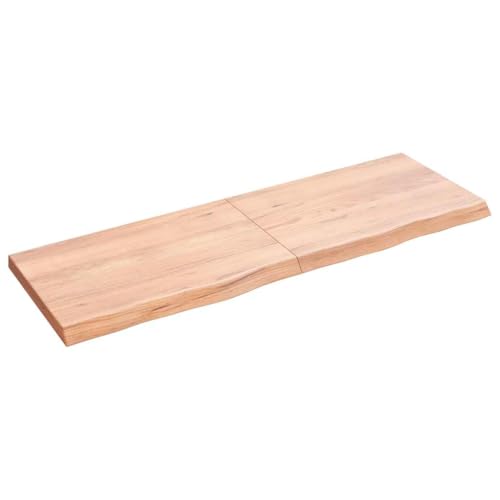 Qnhdfrt Tischplatte aus massiver Eiche 120 x 40 x (2-4) cm Naturkante mit Lasur behandelt Klappbar & vielseitig einsetzbar als Arbeitsplatte Küche oder Outdoor Tisch von Qnhdfrt